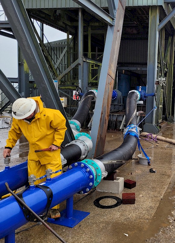 Pre-commissioning of pipes leading from submersible pumps in NCK shaft to the Water Treatment Plant