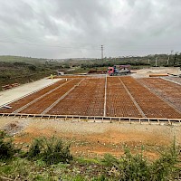 The first section of concrete poured